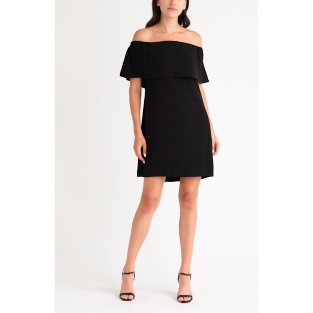 Charles Henry Off Shoulder LBD Black Cocktail Dress NWT Size Medium Classic